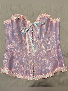 Amazon Full Length Pink Purple Corset Tank Top XS Festival Rave, Tangled Costume